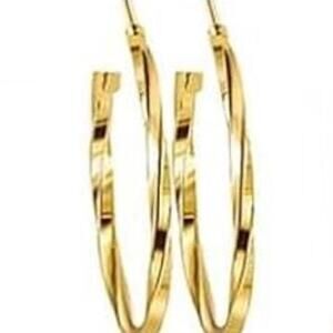 Gold Textured Hoop Earrings